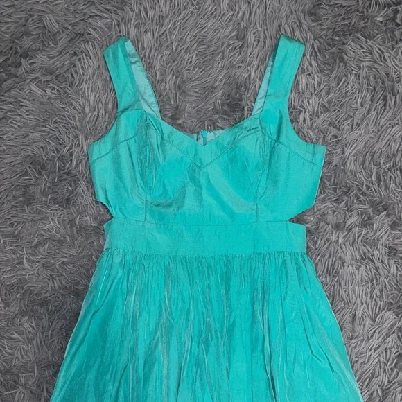 NWT Keepsake The Label Fit And Flare Side Cutout Dress Aquamarine Medium Flirty - Picture 4 of 12
